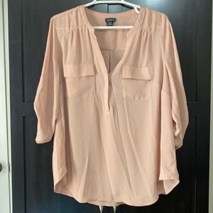 Pale pink polyester blouse